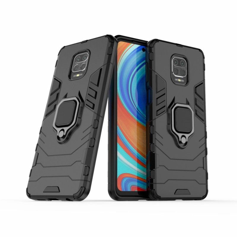 Etui Xiaomi Redmi Note 9S / Note 9 Pro Czerwony Czarny Pierścień Oporowy