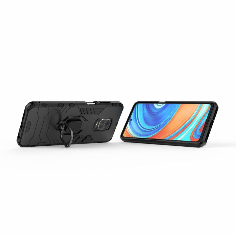 Etui Xiaomi Redmi Note 9S / Note 9 Pro Czerwony Czarny Pierścień Oporowy