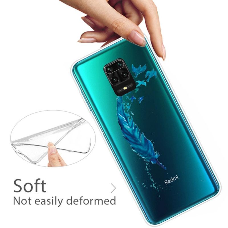 Etui Xiaomi Redmi Note 9S / Note 9 Pro Piękne Niebieskie Pióro