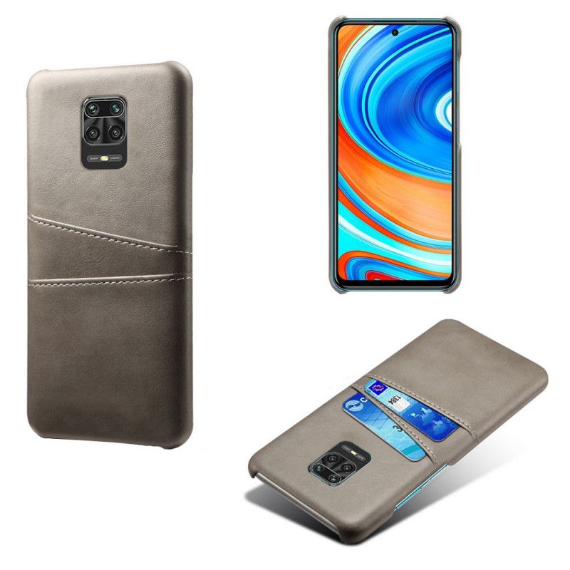 Etui Xiaomi Redmi Note 9S / Note 9 Pro Szary Czarny Plus Posiadacz Karty