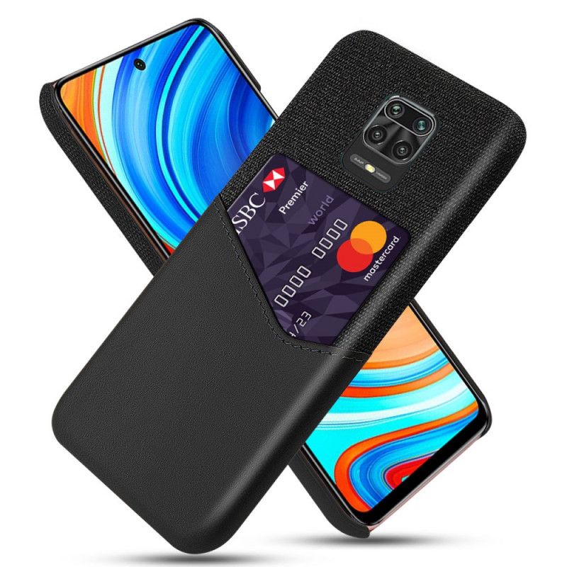 Etui Xiaomi Redmi Note 9S / Note 9 Pro Szary Czarny Posiadacz Karty