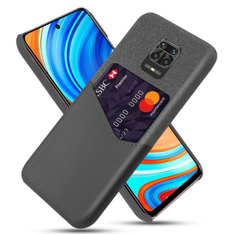 Etui Xiaomi Redmi Note 9S / Note 9 Pro Szary Czarny Posiadacz Karty