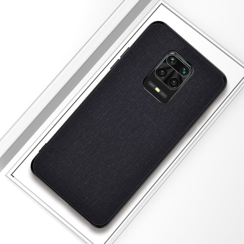 Etui Xiaomi Redmi Note 9S / Note 9 Pro Szary Czarny Tekstura Tkaniny Etui Ochronne