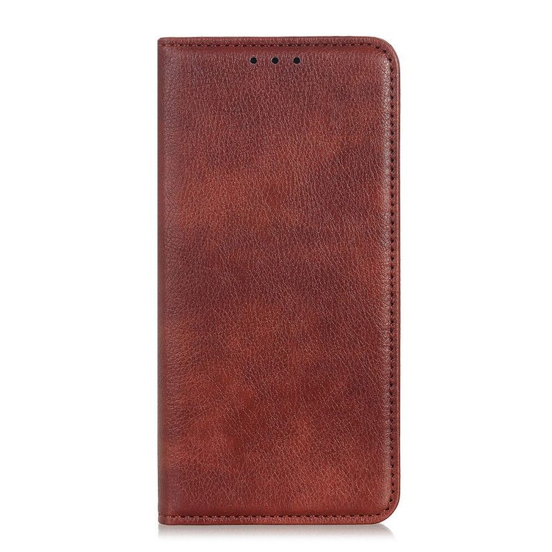 Flip Kotelot Xiaomi Redmi Note 9S / Note 9 Pro Czerwony Czarny Elegancka Dwoina Skórzana Etui Ochronne