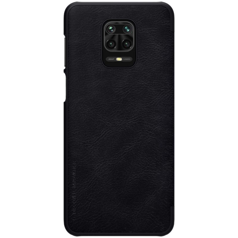 Flip Kotelot Xiaomi Redmi Note 9S / Note 9 Pro Czerwony Czarny Seria Nillkin Qin Etui Ochronne