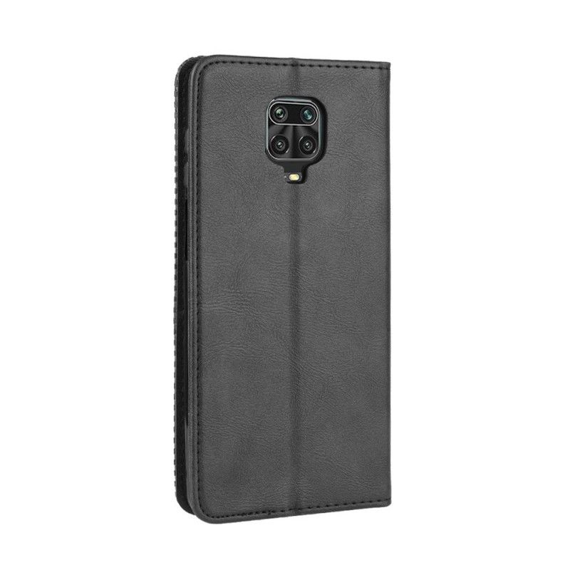 Flip Kotelot Xiaomi Redmi Note 9S / Note 9 Pro Czerwony Czarny Stylizowany Efekt Skóry W Stylu Vintage