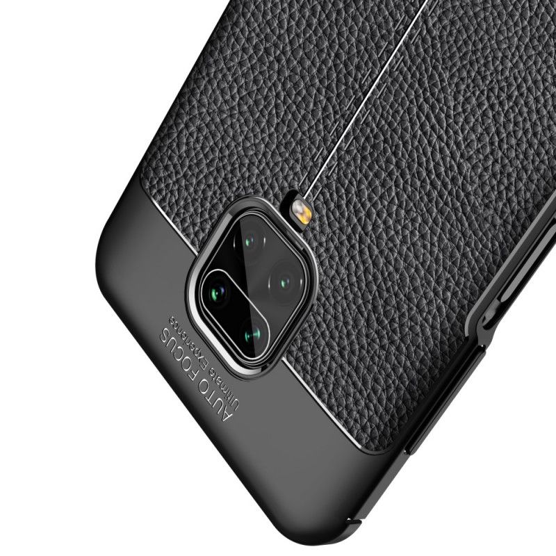 Futerały Xiaomi Redmi Note 9S / Note 9 Pro Czerwony Czarny Efekt Skóry Liczi