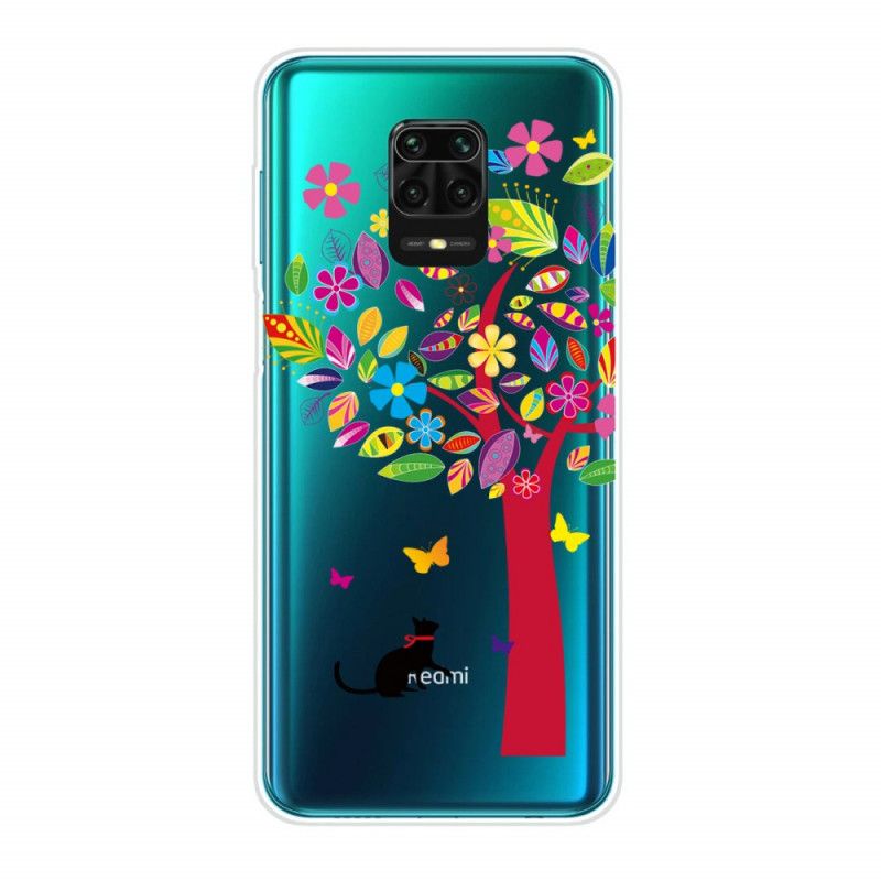 Futerały Xiaomi Redmi Note 9S / Note 9 Pro Etui na Telefon Kot Pod Kolorowym Drzewkiem