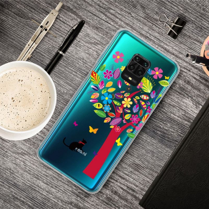 Futerały Xiaomi Redmi Note 9S / Note 9 Pro Etui na Telefon Kot Pod Kolorowym Drzewkiem