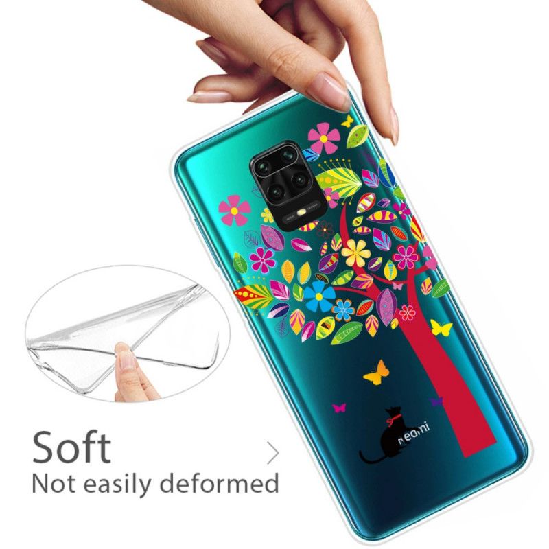 Futerały Xiaomi Redmi Note 9S / Note 9 Pro Etui na Telefon Kot Pod Kolorowym Drzewkiem