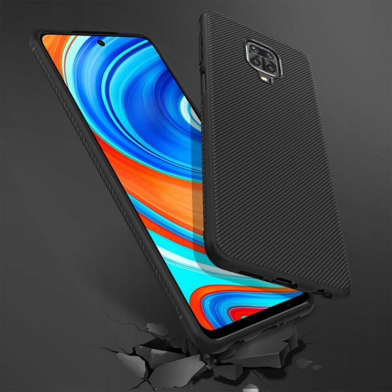 Futerały Xiaomi Redmi Note 9S / Note 9 Pro Granatowy Czarny Etui na Telefon Skośny Serial Jazzowy