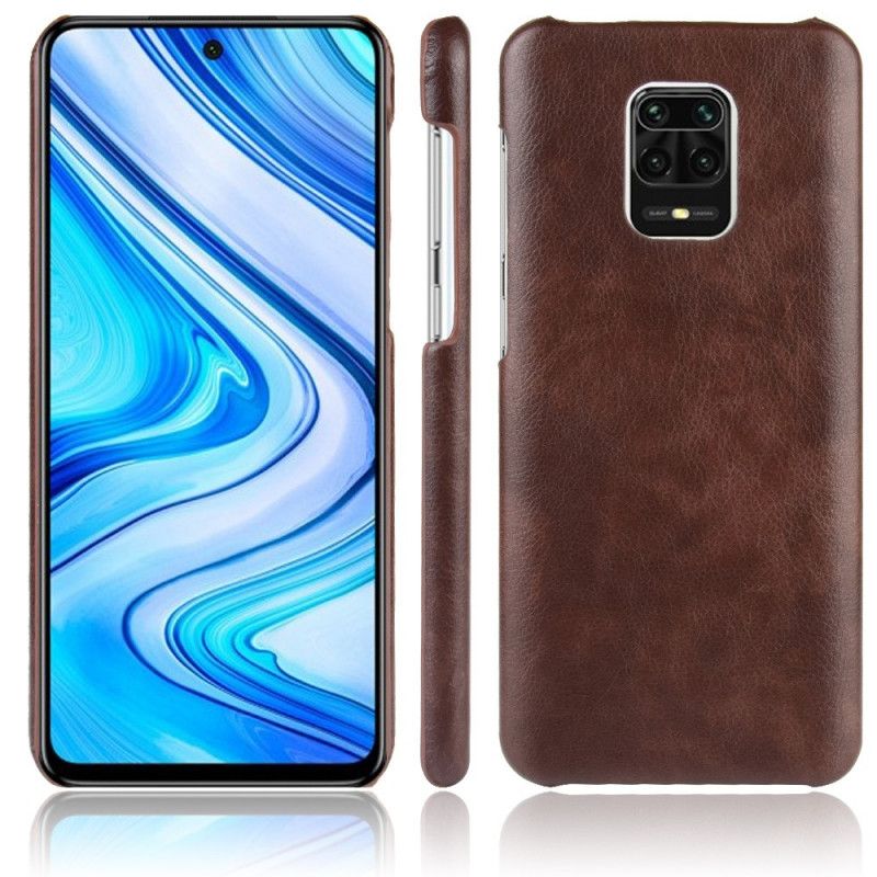 Futerały Xiaomi Redmi Note 9S / Note 9 Pro Szary Czarny Etui na Telefon Efekt Skóry Liczi