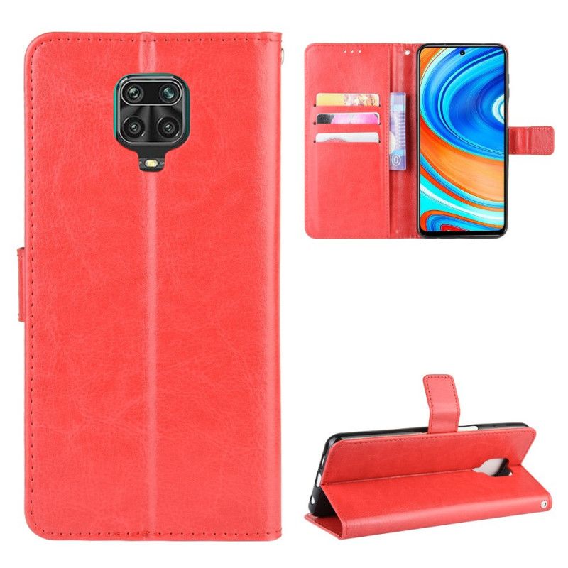 Obudowa Xiaomi Redmi Note 9S / Note 9 Pro Czerwony Czarny Efektowna Sztuczna Skóra