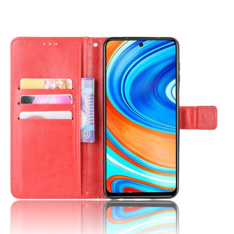 Obudowa Xiaomi Redmi Note 9S / Note 9 Pro Czerwony Czarny Efektowna Sztuczna Skóra