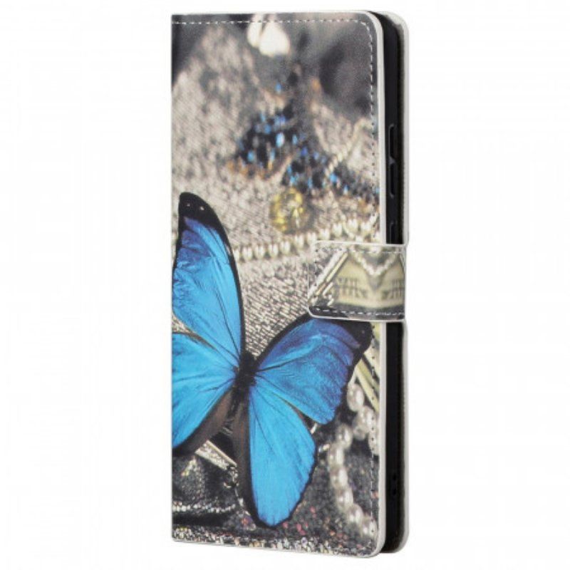 Etui Folio do Poco M4 Pro 5G Niebieski Motyl