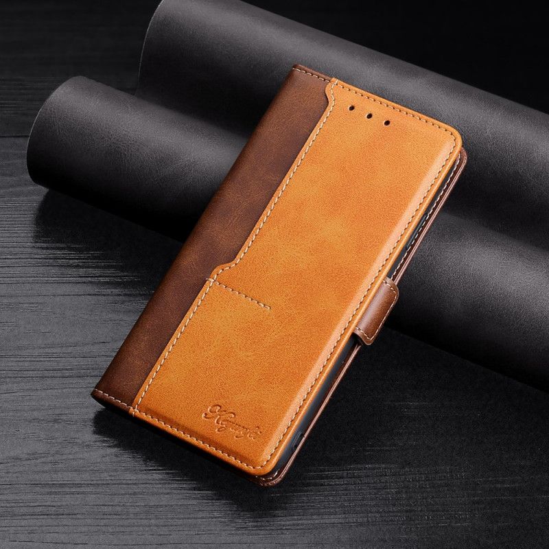 Etui Folio Do Xiaomi Redmi 10 Dwukolorowy Skórzany Styl