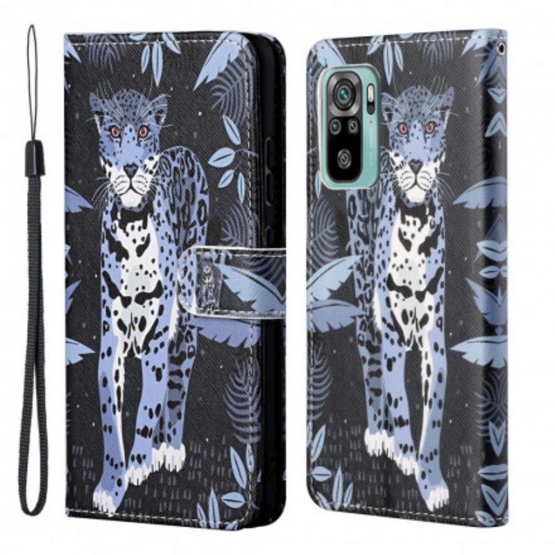 Etui Folio Do Xiaomi Redmi 10 Leopard Strappy