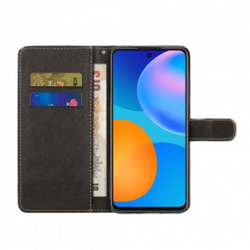 Etui Folio Xiaomi Redmi 10 CZarne Pasiaste Oczy Kota