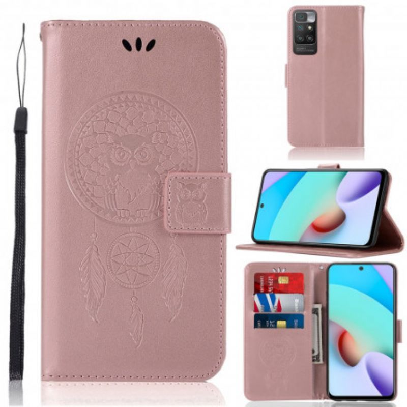 Etui Folio Xiaomi Redmi 10 Łapacz Snów Z Efektem Skóry