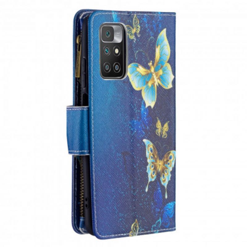 Etui Folio Xiaomi Redmi 10 Motyl Kieszeń Na Zamek Etui Ochronne