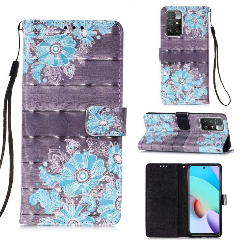 Etui Folio Xiaomi Redmi 10 Niebieskie Kwiaty