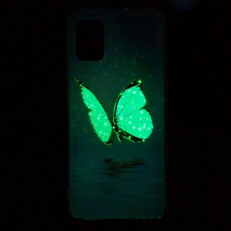 Etui Xiaomi Redmi 10 Fluorescencyjny Niebieski Motyl