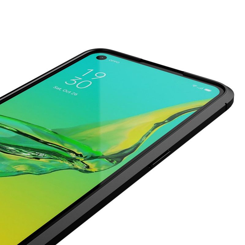 Etui Oppo A53s Czerwony Czarny Efekt Skóry Liczi Etui Ochronne