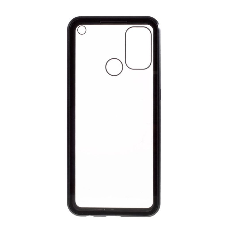 Etui Oppo A53s Czerwony Czarny Szkło Hartowane Z Przodu Iz Tyłu Oraz Metal