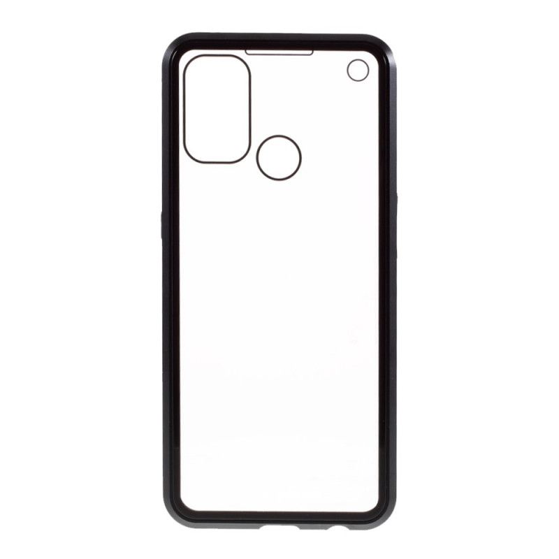 Etui Oppo A53s Czerwony Czarny Szkło Hartowane Z Przodu Iz Tyłu Oraz Metal