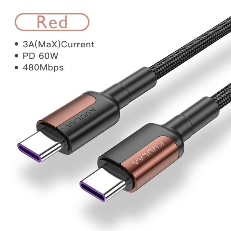 Kabel Ładujący Usb-C Do Usb-C 60 W Kuulaa