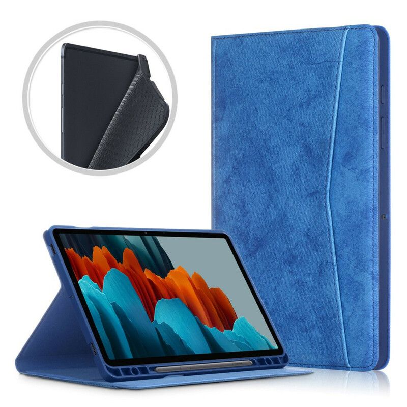 Case Samsung Galaxy Tab S7 Fe Etui Na Telefon Biznesowy Efekt Skóry