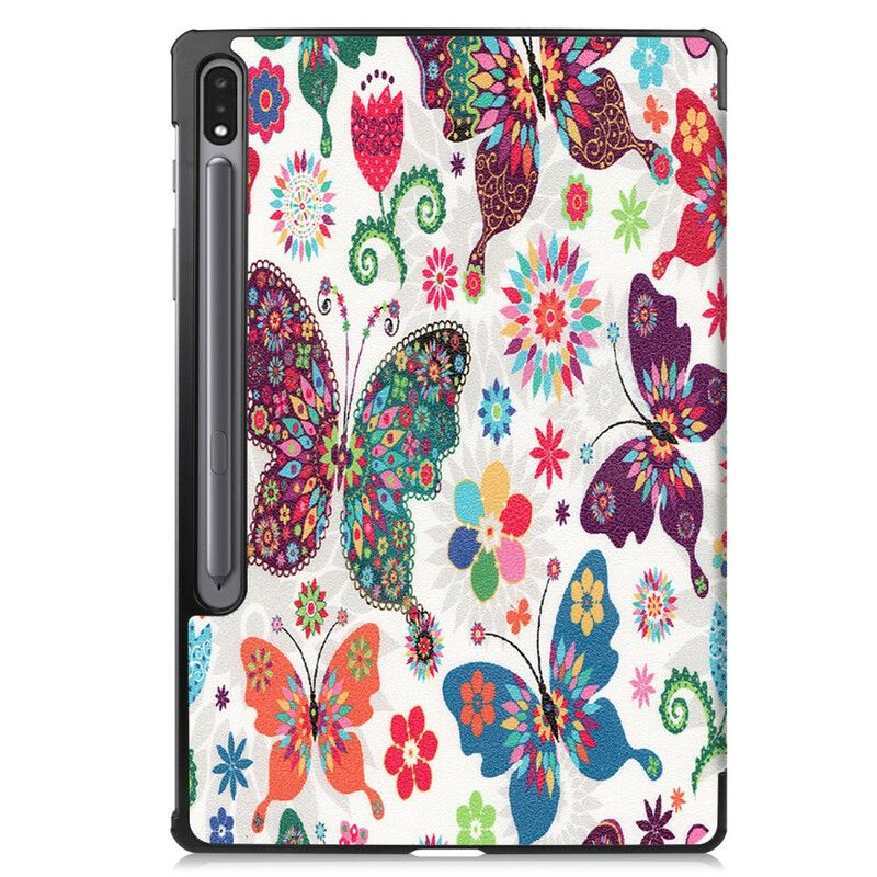 Inteligentny Futerał Samsung Galaxy Tab S7 Fe Vintage Flower Pen Holder