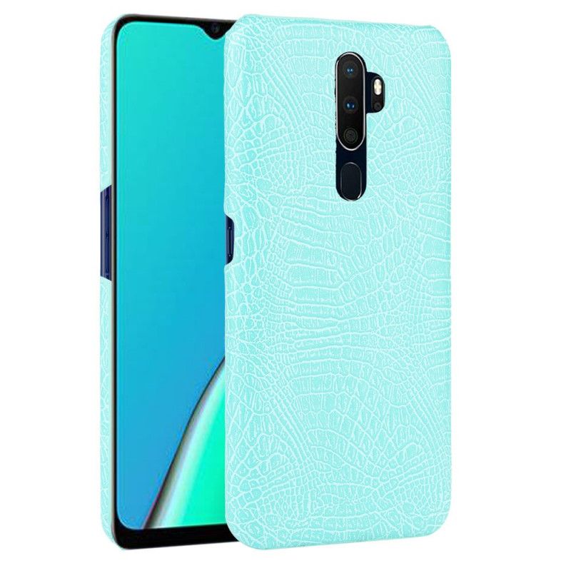 Etui Oppo A5 2020 Biały Czarny Styl Skóry Krokodyla Etui Ochronne