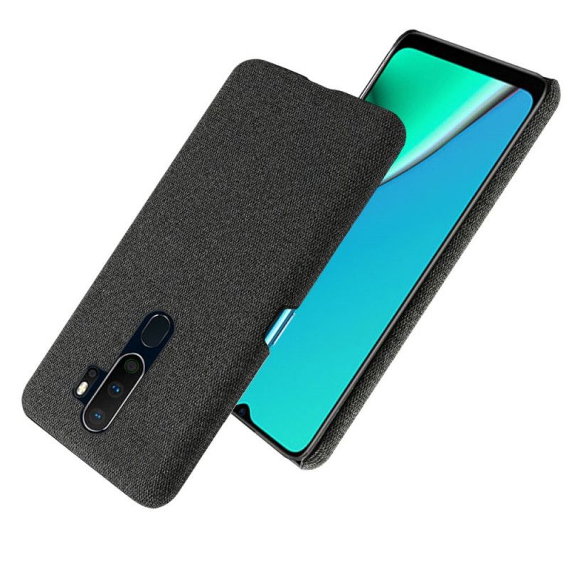 Etui Oppo A5 2020 Szary Czarny Tekstura Tkaniny Ksq Etui Ochronne