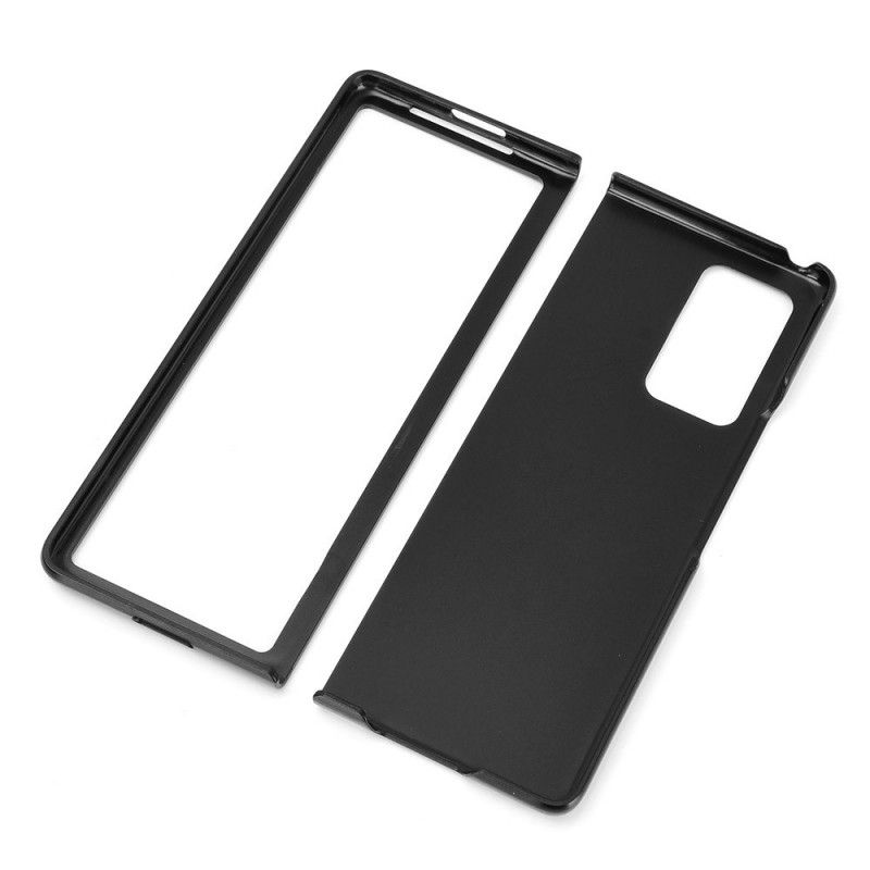 Etui Samsung Galaxy Z Fold 2 Szary Czarny Imitacja Skóry Liczi Etui Ochronne