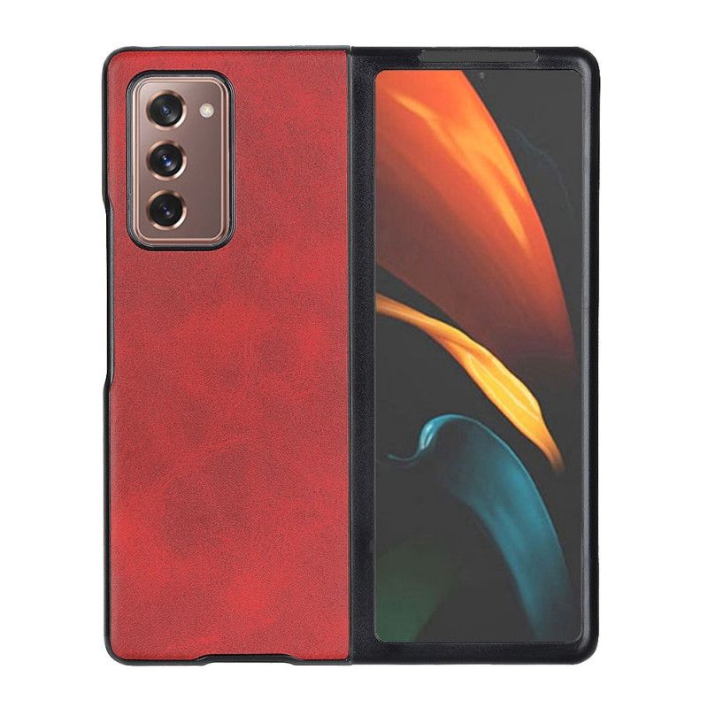 Futerały Samsung Galaxy Z Fold 2 Czerwony Czarny Etui na Telefon Ekoskóra Premium