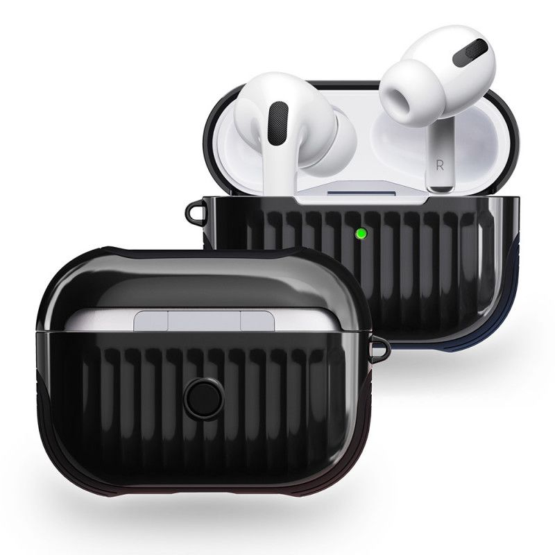 Etui AirPods Pro Biały Czarny Błyszcząca Konstrukcja Hybrydowa