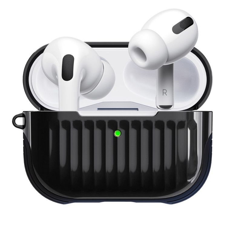 Etui AirPods Pro Biały Czarny Błyszcząca Konstrukcja Hybrydowa