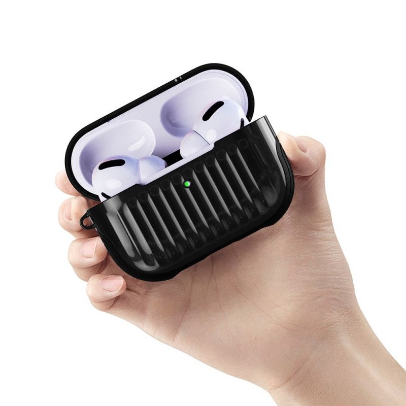 Etui AirPods Pro Biały Czarny Błyszcząca Konstrukcja Hybrydowa