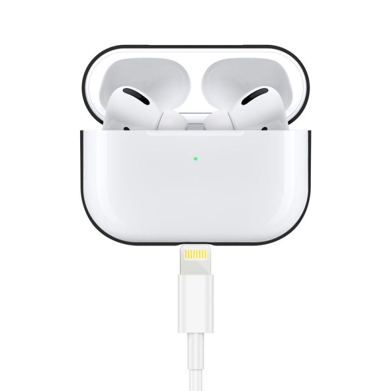 Etui AirPods Pro Biały Czarny Klasyczny Silikon