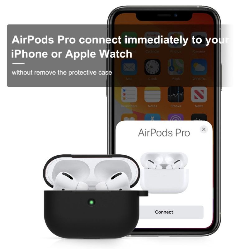 Etui AirPods Pro Biały Czarny Odporny Na Wstrząsy Silikon Z Karabińczykiem Etui Ochronne