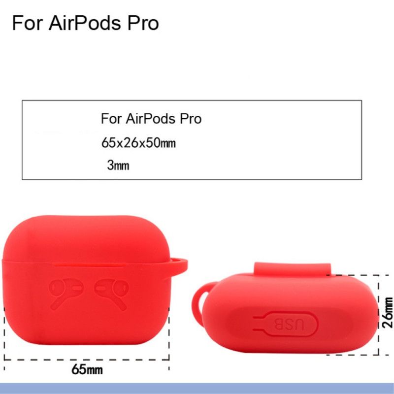 Etui AirPods Pro Biały Czarny Silikon W Czystych Kolorach Z Karabińczykiem