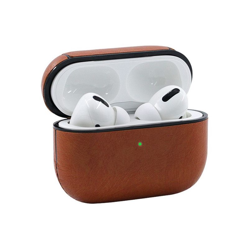 Etui AirPods Pro Brązowy Czarny Styl Skórzany Z Karabińczykiem Etui Ochronne