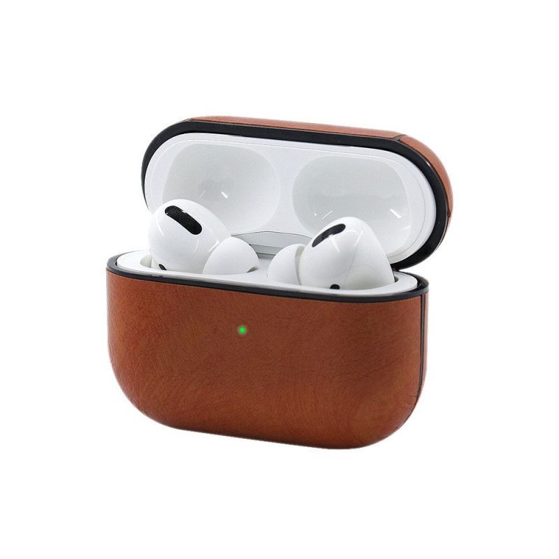 Etui AirPods Pro Brązowy Czarny Styl Skórzany Z Karabińczykiem Etui Ochronne