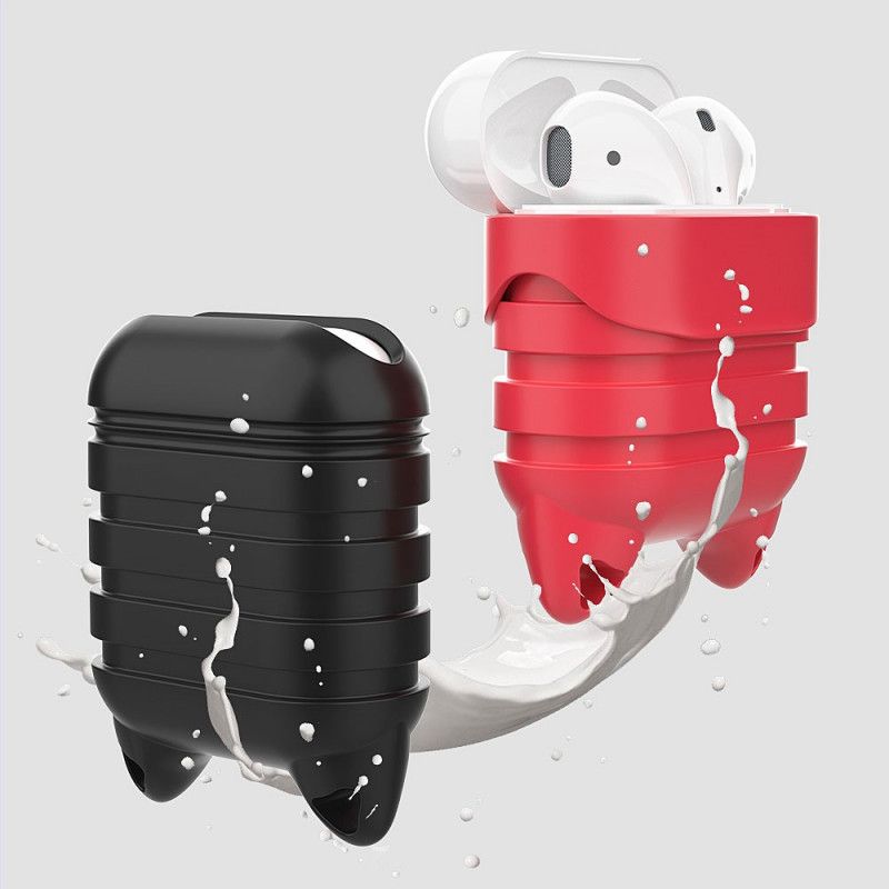 Etui AirPods Pro Czerwony Biały Kot Z Karabińczykiem I Linką Zabezpieczającą Przed Zgubieniem Etui Ochronne