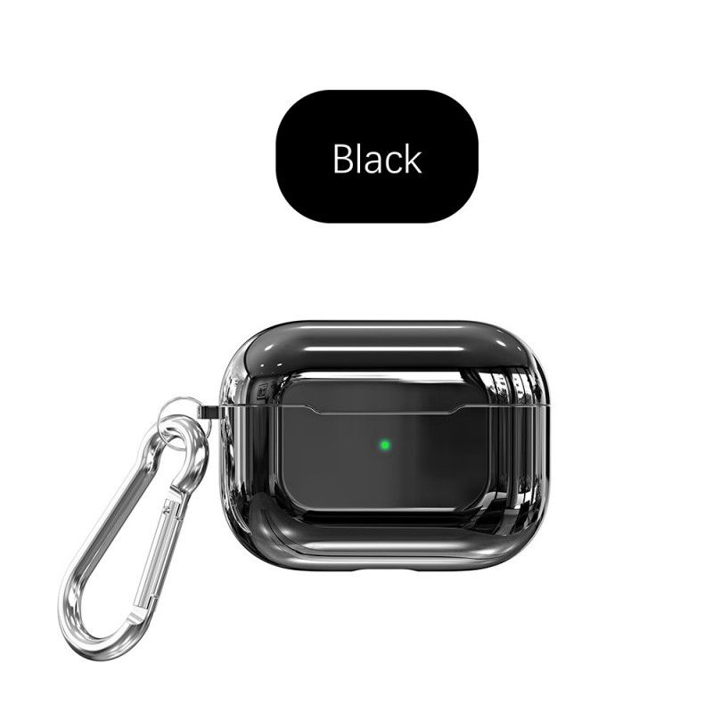 Etui AirPods Pro Czerwony Czarny Metaliczny Styl Z Karabińczykiem