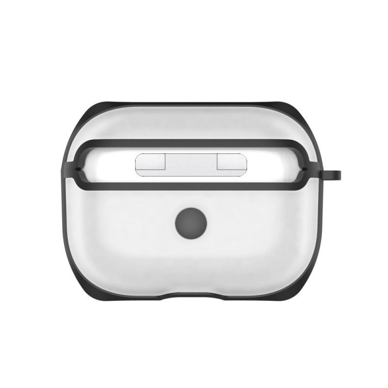 Etui AirPods Pro Czerwony Szary Przezroczysty. Dwukolorowy Mat Etui Ochronne