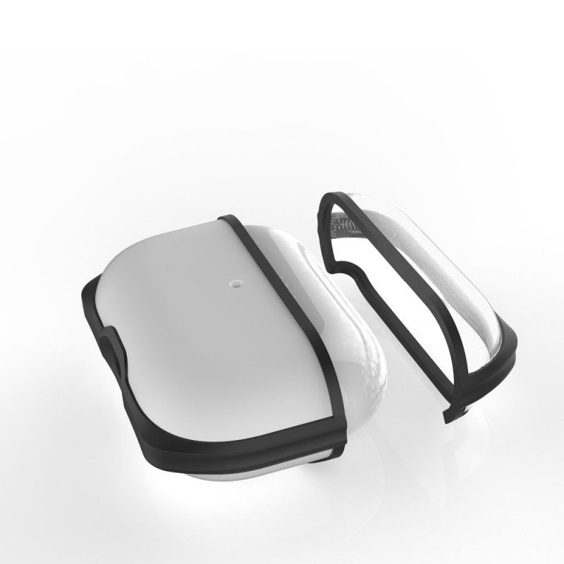 Etui AirPods Pro Czerwony Szary Przezroczysty. Dwukolorowy Mat Etui Ochronne