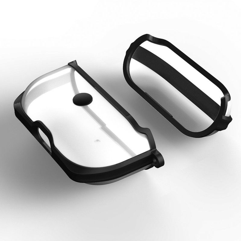 Etui AirPods Pro Czerwony Szary Przezroczysty. Dwukolorowy Mat Etui Ochronne