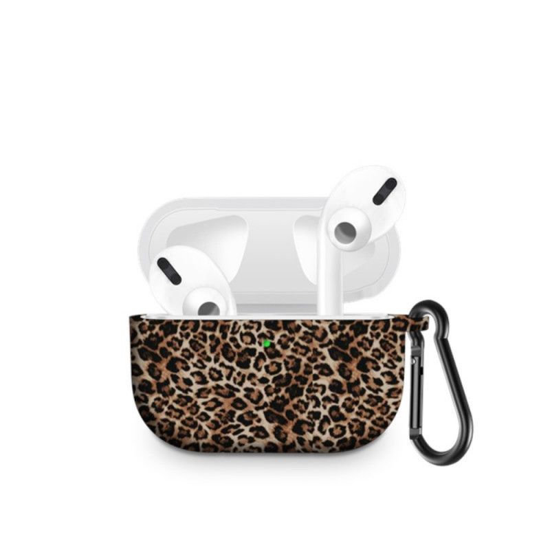 Etui AirPods Pro Silikon Leopard Z Karabińczykiem